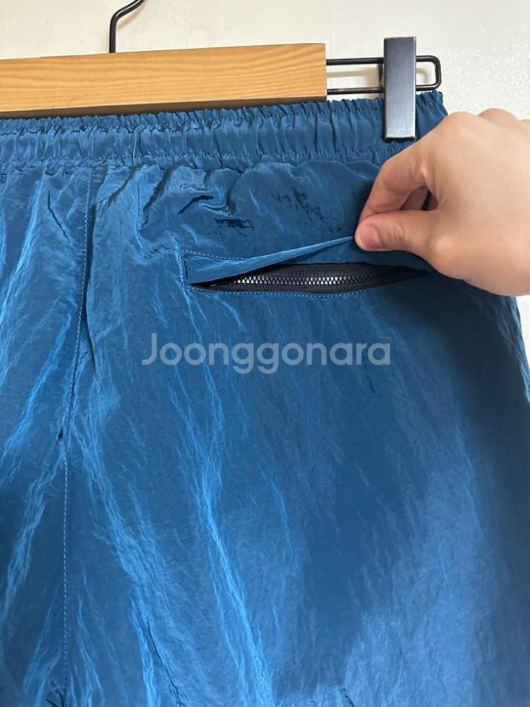 메탈 블루네이비 나일론쇼츠 L 새제품*--2