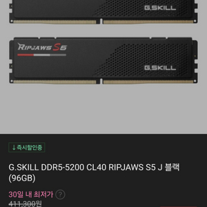 DDR5 지스킬 96GB (48GB*2 5200MHz)