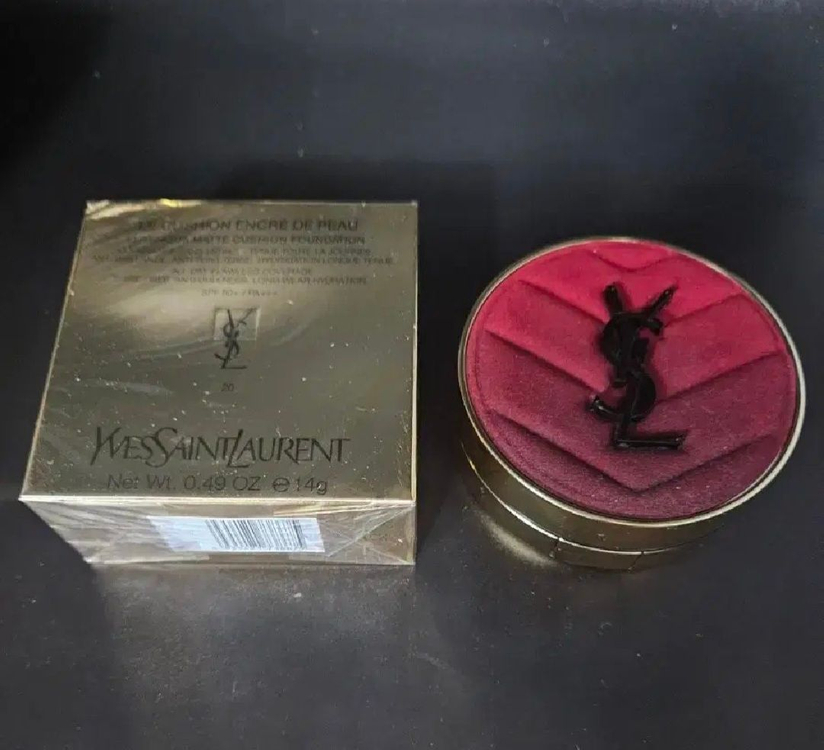 생로랑 엉크르드뽀쿠션 루미너스 매트 레드벨벳 본품--1