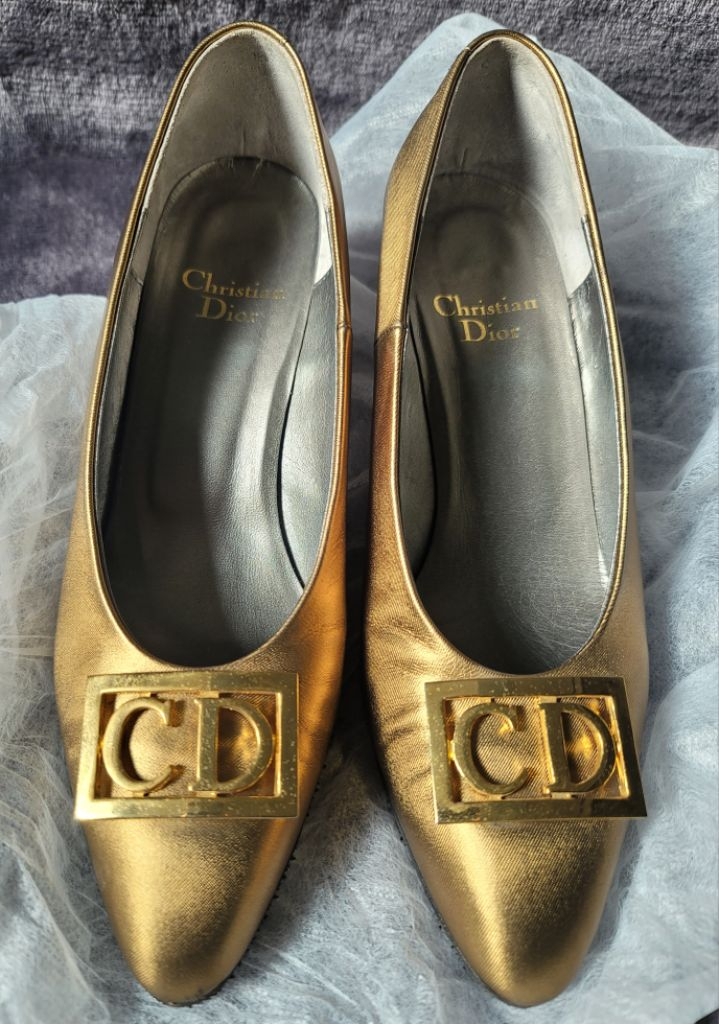 디올 힐 CD빅로고 브론즈 슈즈 구두--5