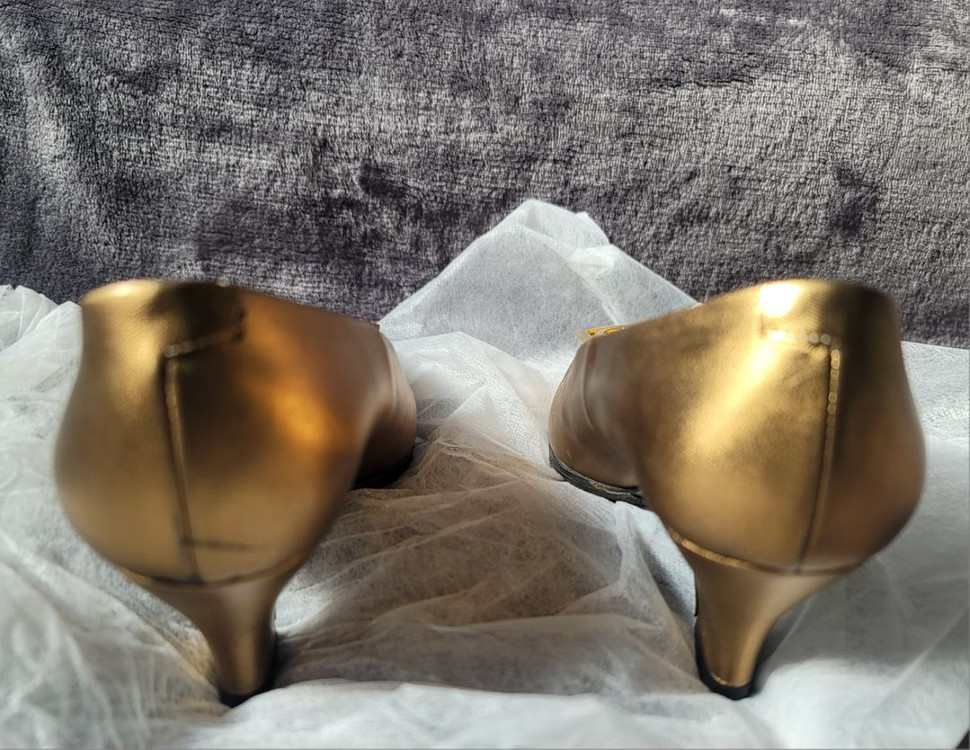 디올 힐 CD빅로고 브론즈 슈즈 구두--1