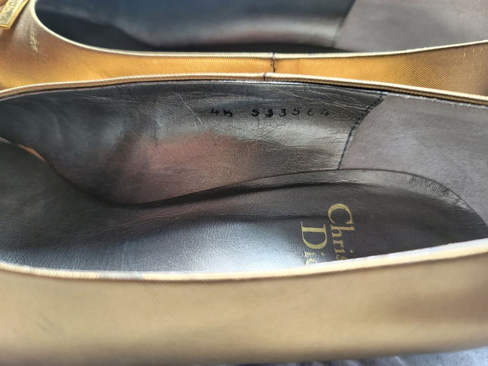 디올 힐 CD빅로고 브론즈 슈즈 구두--3