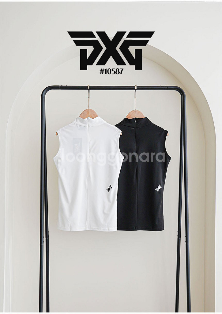 PXG 여성 어깨 사선 로고 슬리브셔츠--1