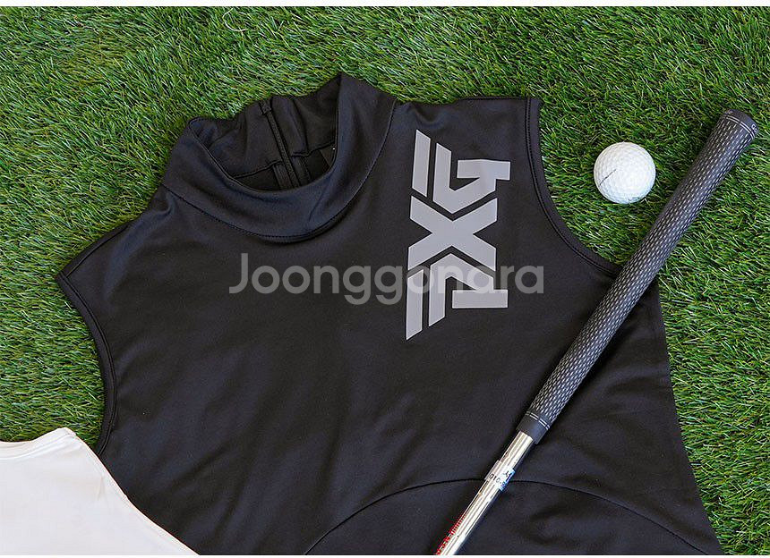 PXG 여성 어깨 사선 로고 슬리브셔츠--8