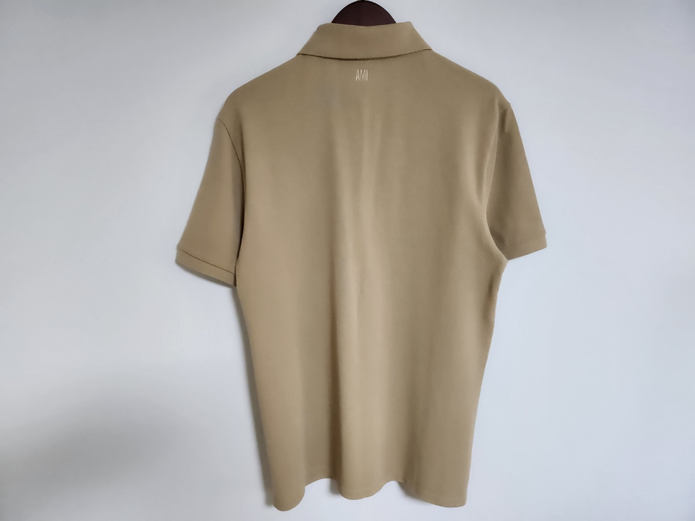 [L] 아미 베이지 스몰 하트자수 반팔카라티 이미지