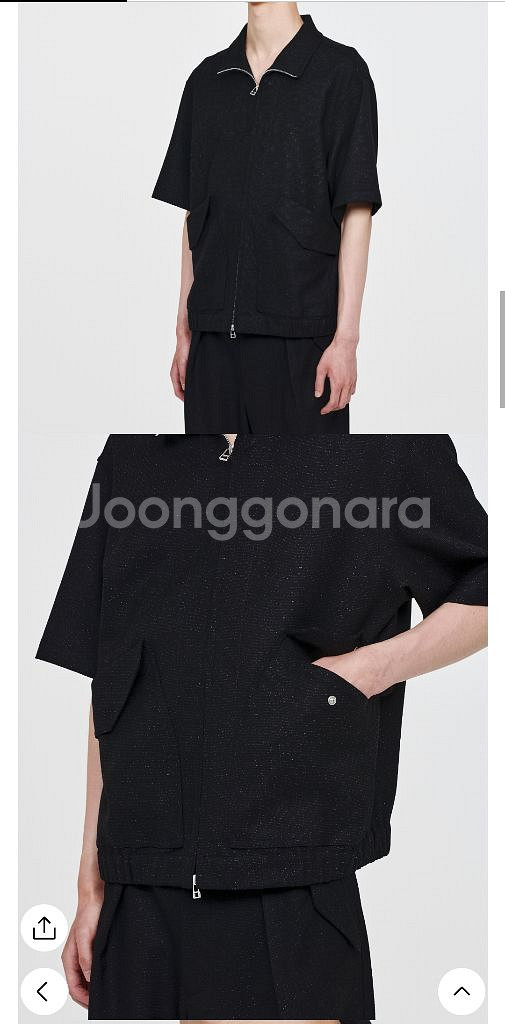 애프터프레이 하이넥 집업 하프 블루종--3