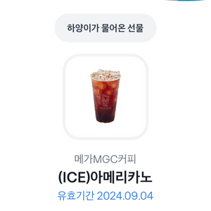 메가커피 아이스아메리카노 교환권