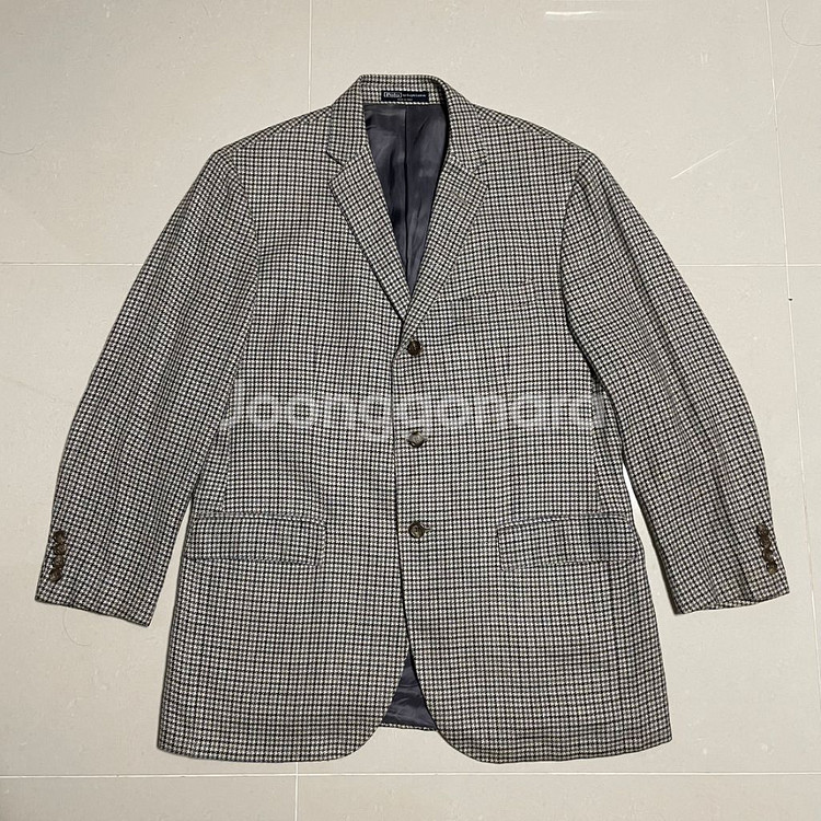 정품 폴로 랄프로렌 이태리 메이드 체크 블레이저 자켓--2