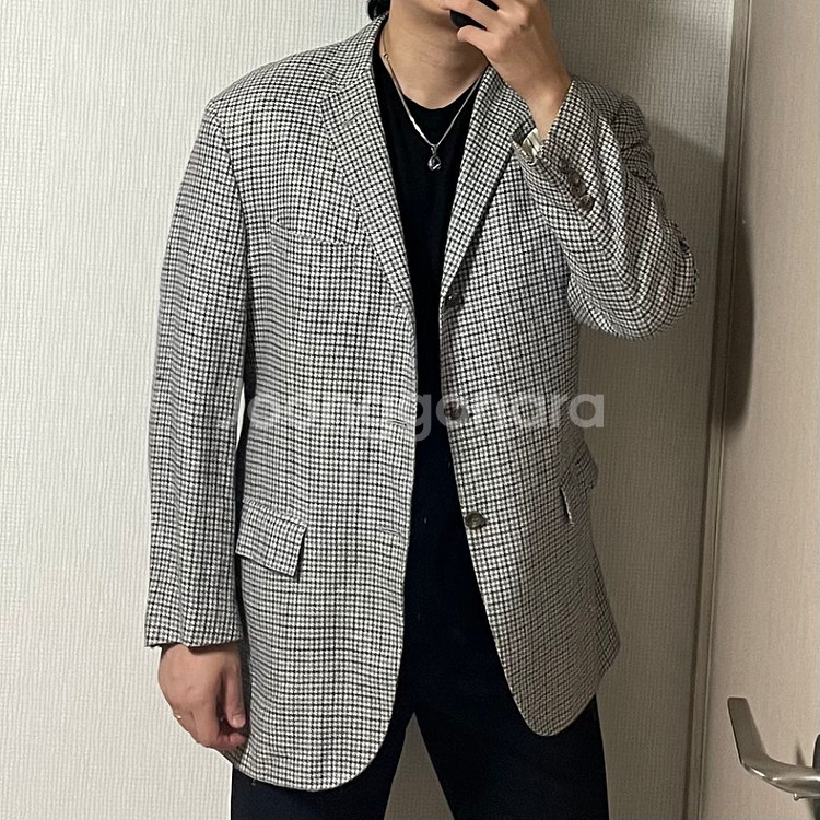 정품 폴로 랄프로렌 이태리 메이드 체크 블레이저 자켓--1