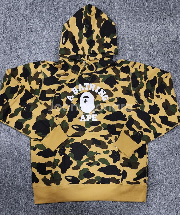 베이프 Bape 카모 컬리지 풀오버 후드티 2XL--1