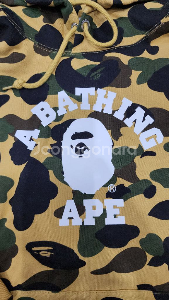 베이프 Bape 카모 컬리지 풀오버 후드티 2XL--4