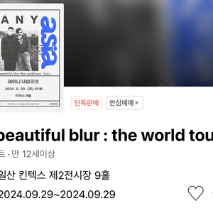 레이니(LANY) a beautiful blur 티켓