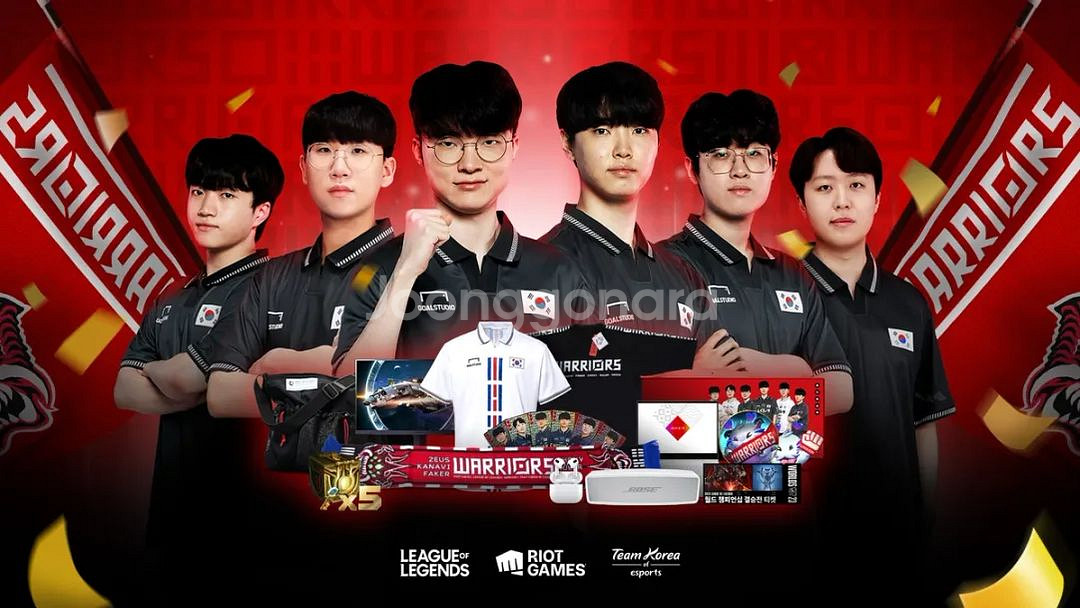 롤 아시안게임 워리어즈 티셔츠 XL--1