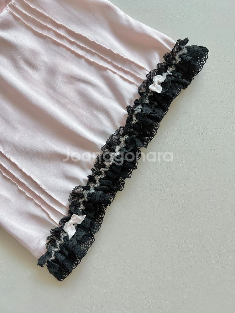 오네갸루 고스펑크고스로리로걀핑크리본발레코어슬리브리스--6