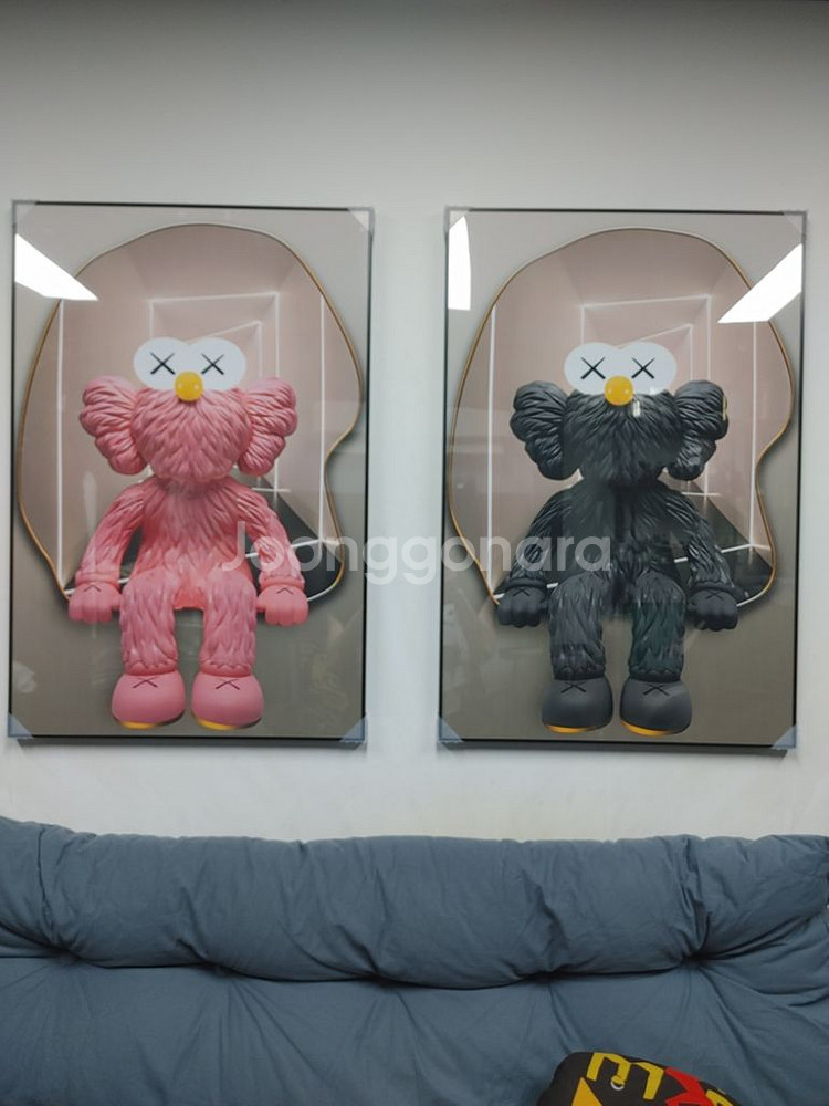 카우스액자 카우스 kaws 대형 피규어 그림 액자 대형--1