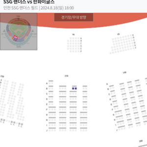 8/18 SSG랜더스 한화이글스 피코크 테이블석 양도