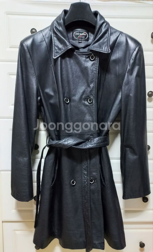 무료배송 세탁완료Club leather 가죽 롱 자켓--1
