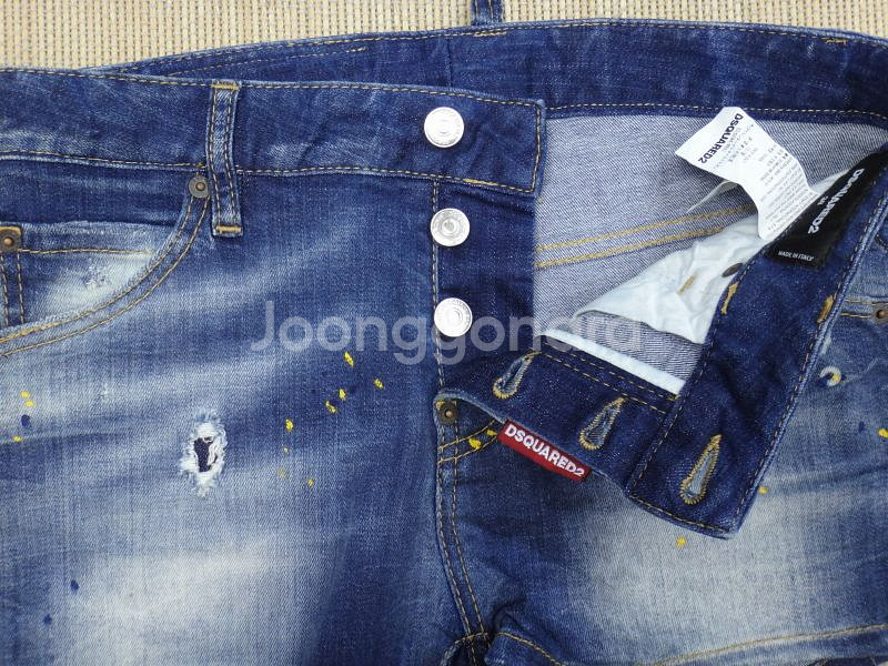 (38) 디스퀘어드2 페인팅 가죽패치 데님 반바지--7