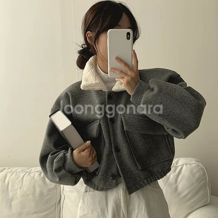 슬로우 카라 양털 자켓--2