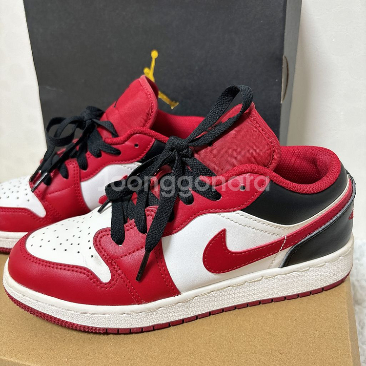 (GS) 조던1 로우 화이트 짐레드 블랙 230 4Y--1