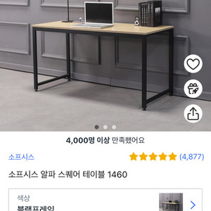 소프시스 알파 스퀘어 테이블 1460