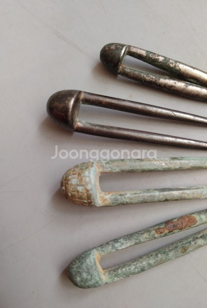청동 동곳 + 은동곳 조선시대남자장신구--2