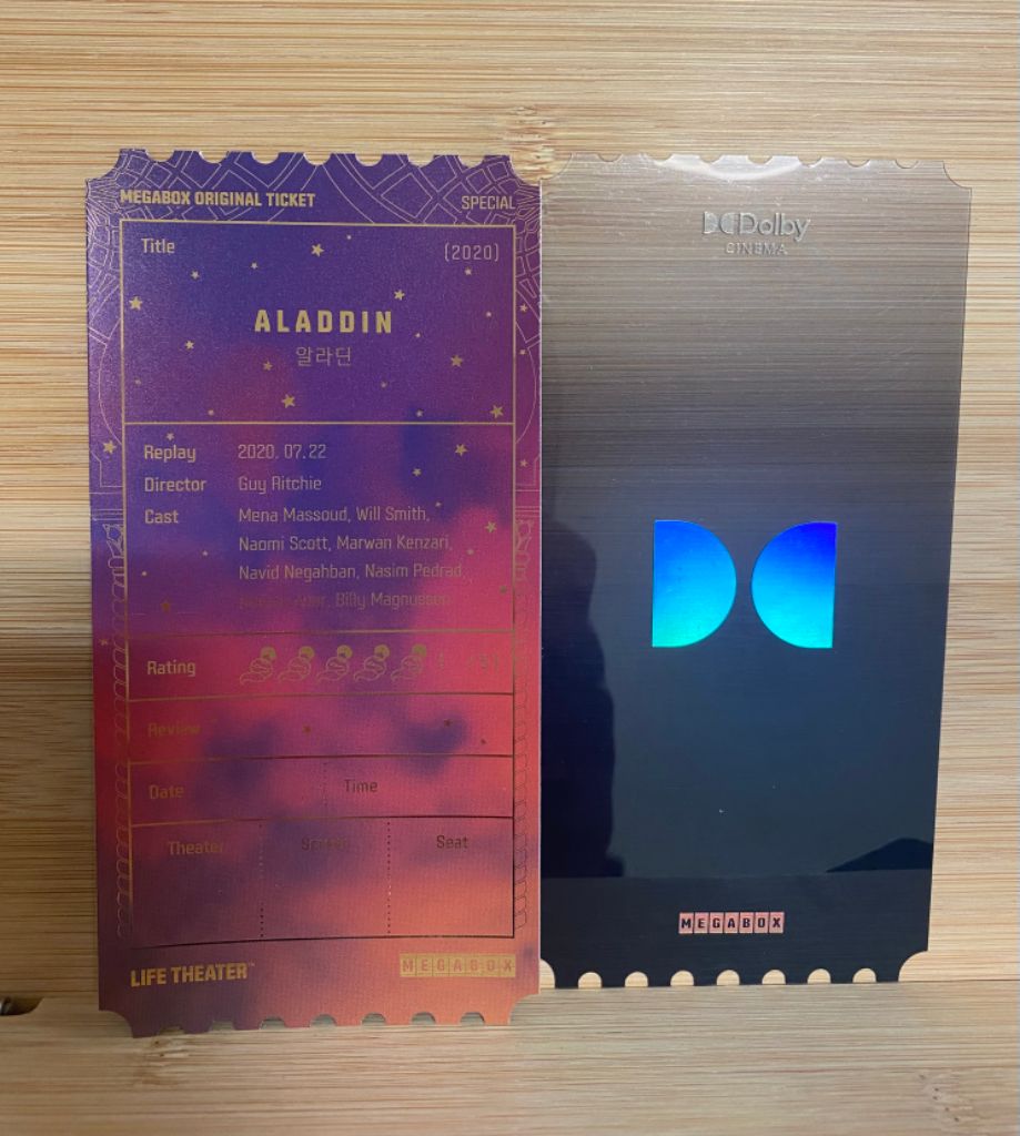 메가박스 알라딘 돌비 오리지널티켓 | 중고나라 - 안심되는 중고거래
