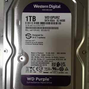 wd 퍼플 1tb hdd 1700시간 사용