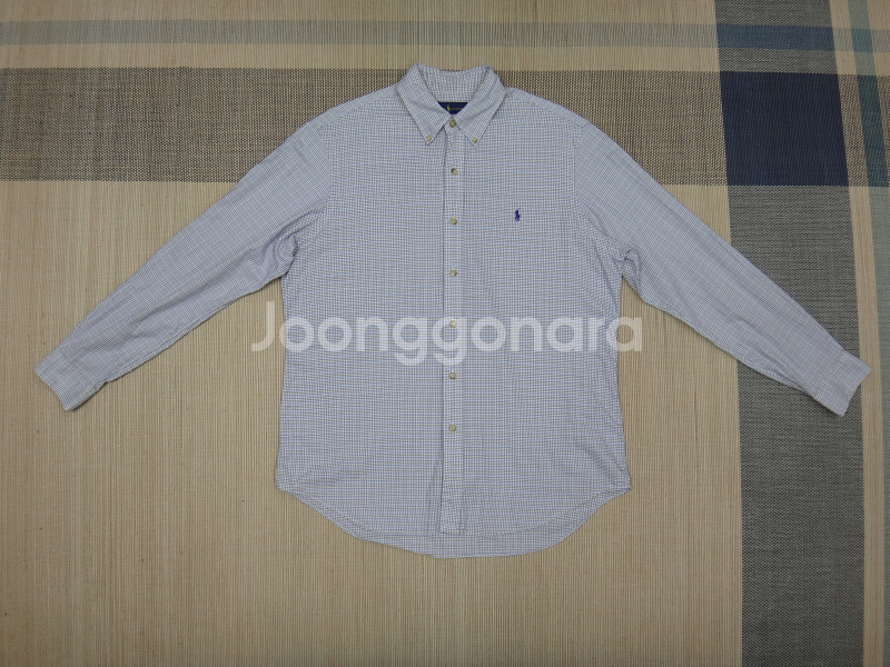 (XL) 폴로랄프로렌 남성 깅엄체크 긴팔 면 셔츠--1