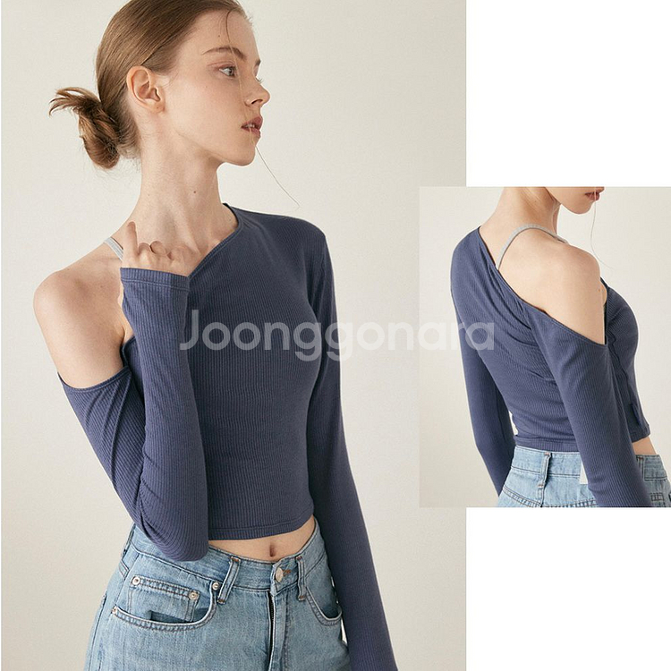 새상품* [파슬리] 언발란스 숄더 모달 커버업 S--1