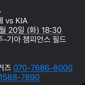 8/20 기아 롯데 중앙 테이블석