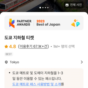 도쿄 스카이라이너(왕복)+지하철티켓 2인