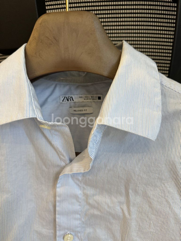 자라 핀스트라이프 오버사이즈 셔츠 L--1