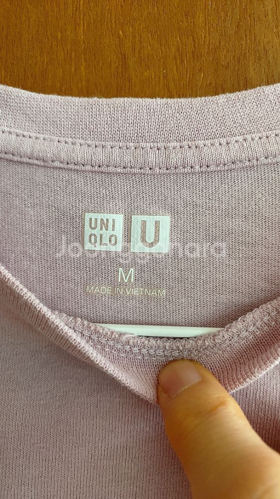 유니클로 연보라 반팔티M--2