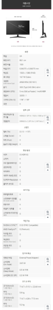 LG 165hz FHD 32inch 게이밍 모니터 32--3