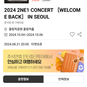 투애니원 2ne1 금요일 공연 스탠딩 20번대 양도