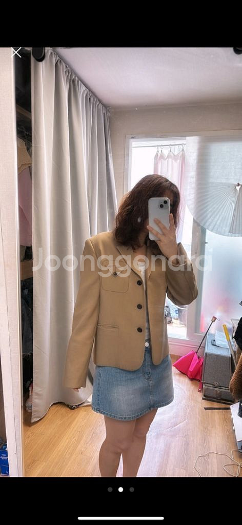 린넨 혼방 쟈켓 진 베이지 봄 여름 초가을 가능--1
