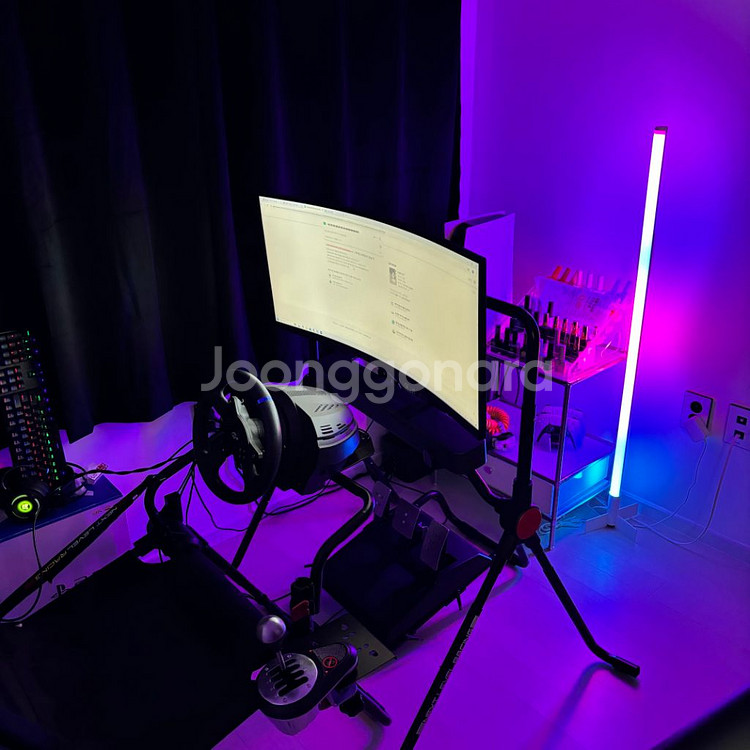 트러스트마스터 레이싱 휠 시뮬레이터 모니터 거치대 세트--1