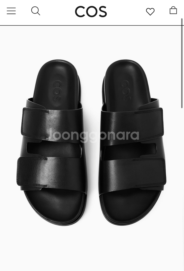 cos 코스 24ss 소가죽 스트랩 슬라이드 43새상품--2