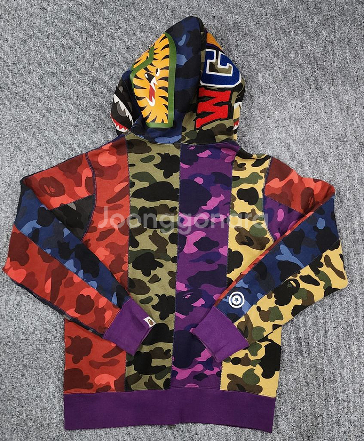 베이프 Bape 크레이지 믹스 샤크 후드집업 M--2