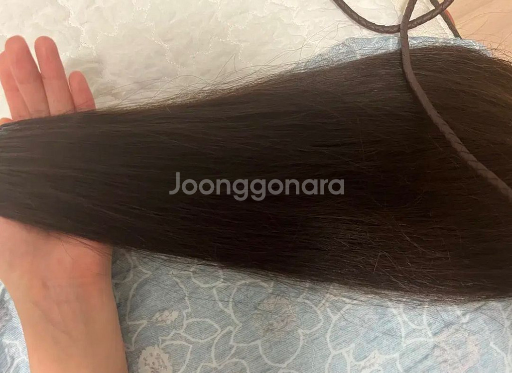 인모 땋기 붙임머리 18인치 (천연 달비모) 오른쪽남음--3