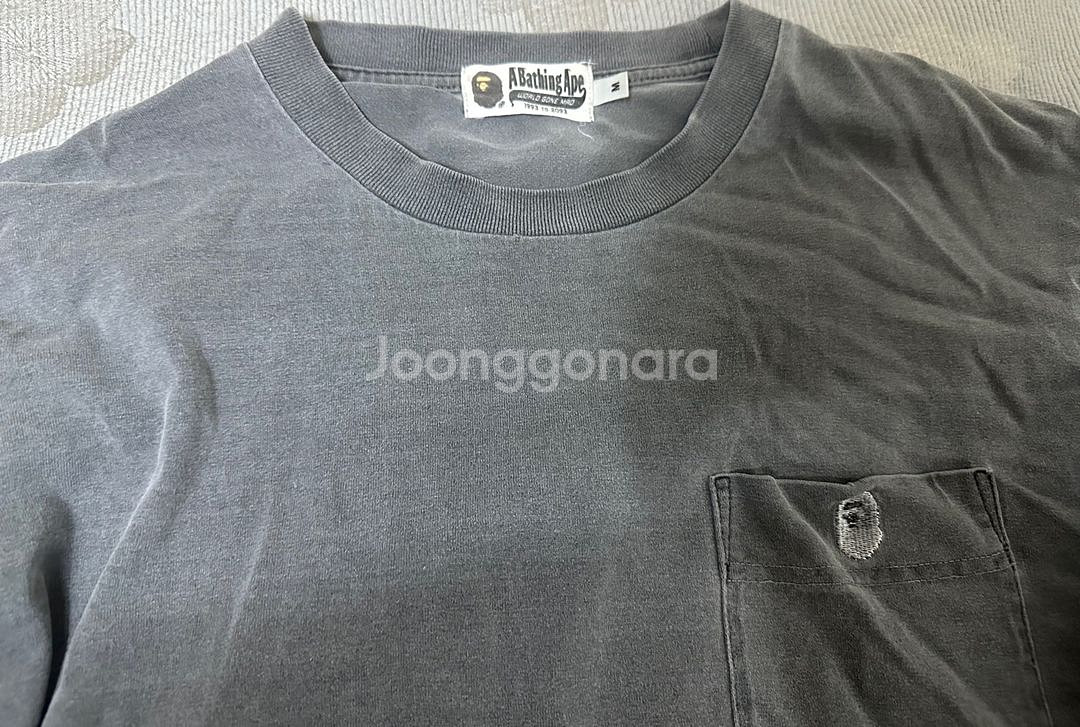 BAPE 베이프 피그먼트 롱슬리브 그레이--1