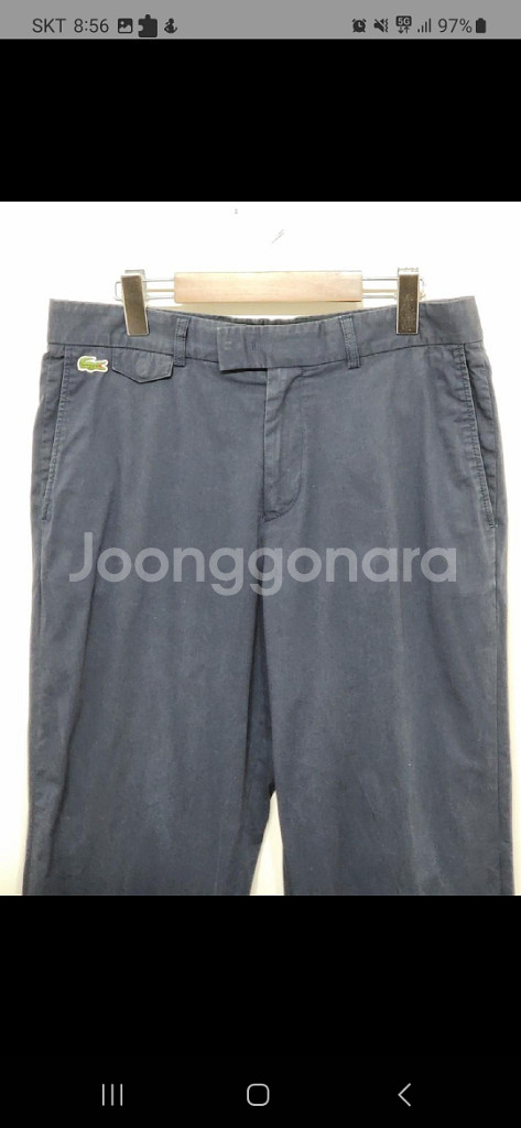 (33) 라코스테 면바지 네이비 스판 치노팬츠--1