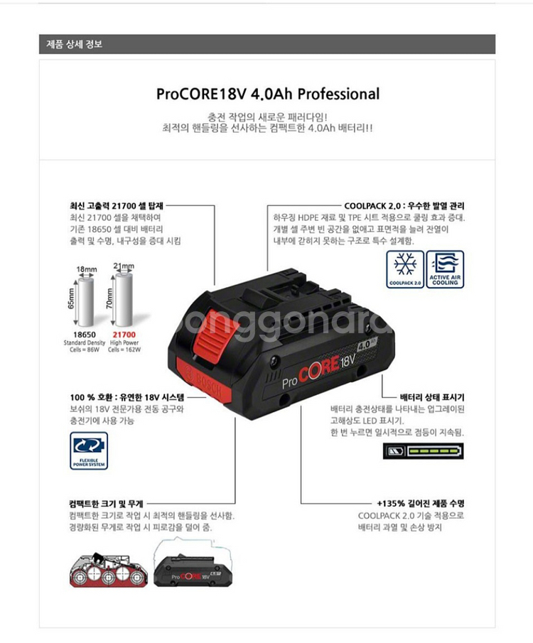 보쉬배터리 PRO CORE8.0AH프로코아.프로코어--1