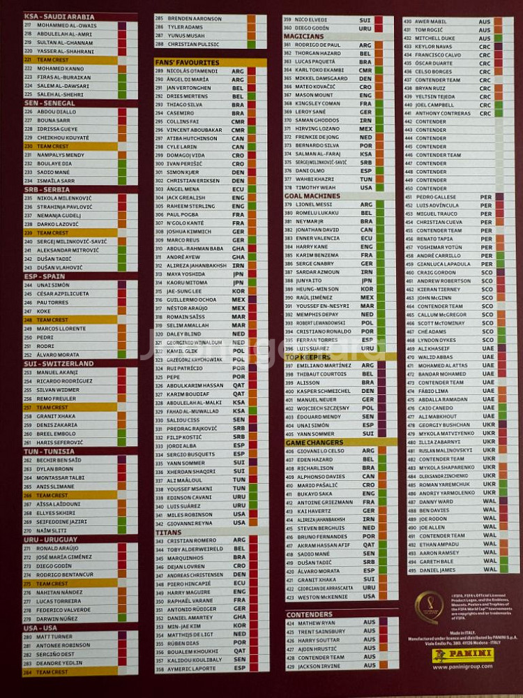파니니 2022 카타르월드컵 축구카드 판매/구매 합니다--3