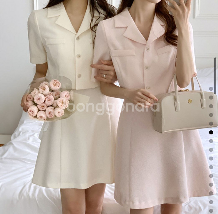 아뜨랑스 캘린 트위드 투피스(네이비)--4