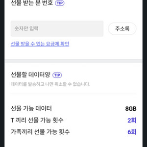 SKT데이터 2기가 판매