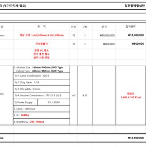 led디스플레이3,520mm X 1,280