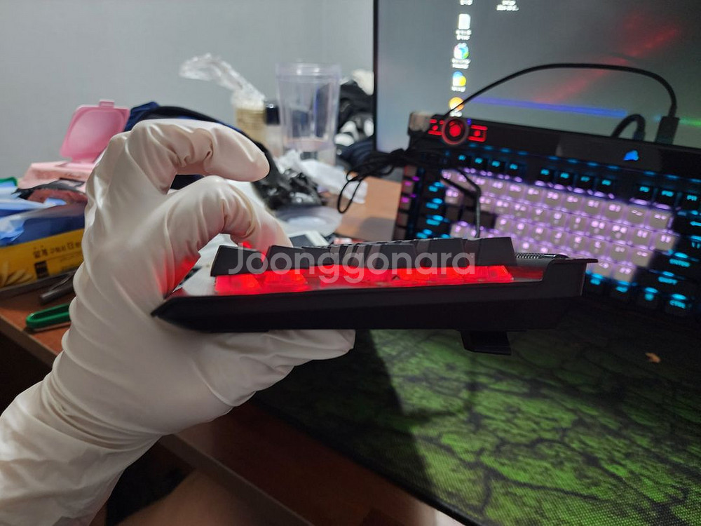 커세어 k70 tkl opx 광축 풀윤활 새재품--5