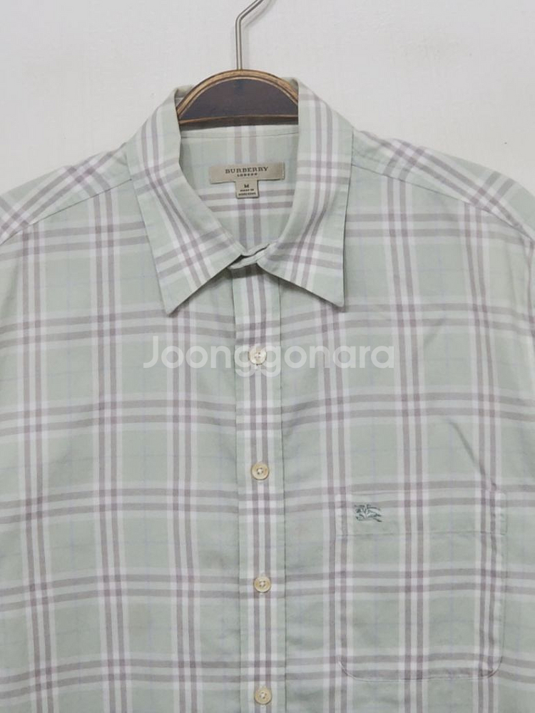 (M) 버버리 반팔셔츠 체크 남방 포켓 매장판--1